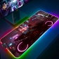 Eco-friendly Cyberpunk 2077 Glowing RGB LED Mouse Pad 4mm Thickness for Gaming Keyboard USB Anti-slip Rubber Base Desk Mat